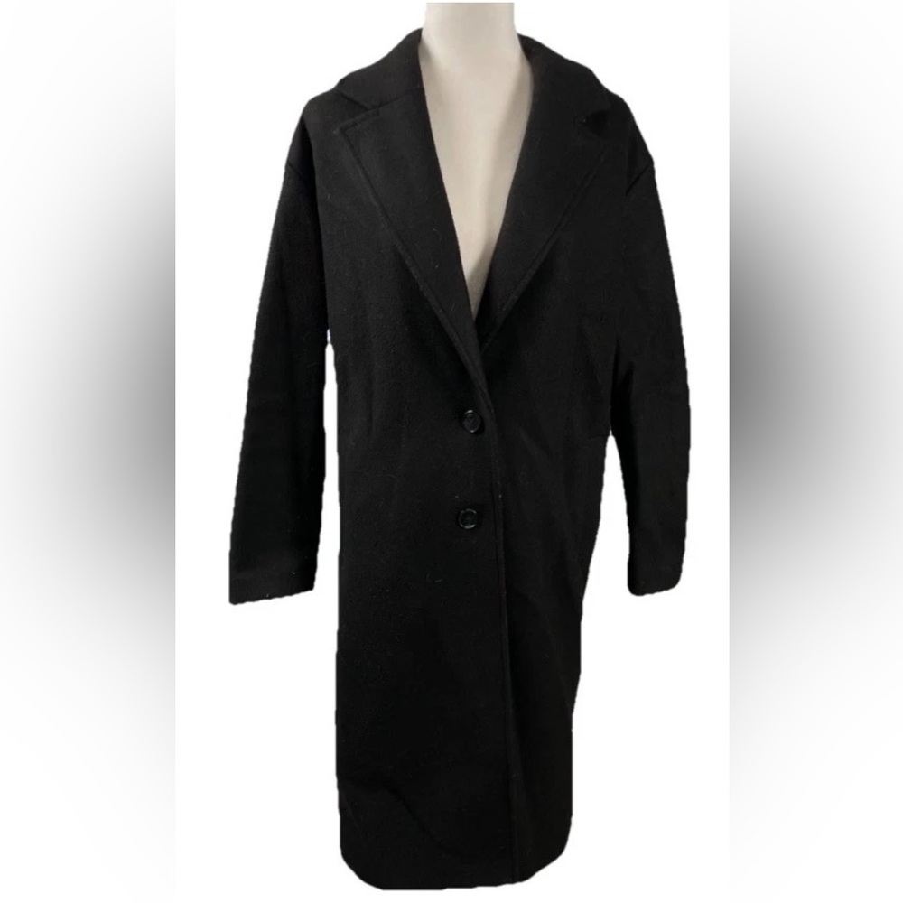 Old Navy Black Over Coat Jacket Woman’s Size Small Fall Winter Classic Pre Owned